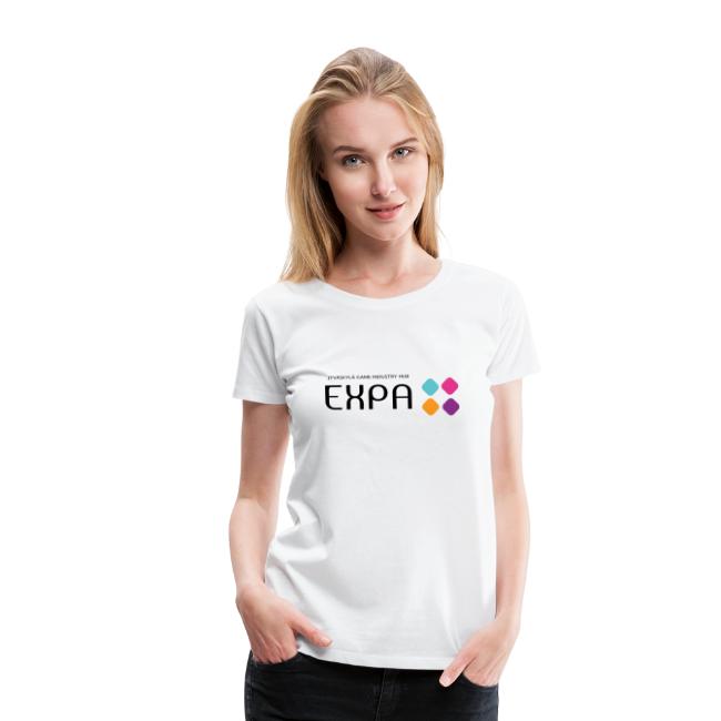 Women wearing white t-shirt with Expa's Logo